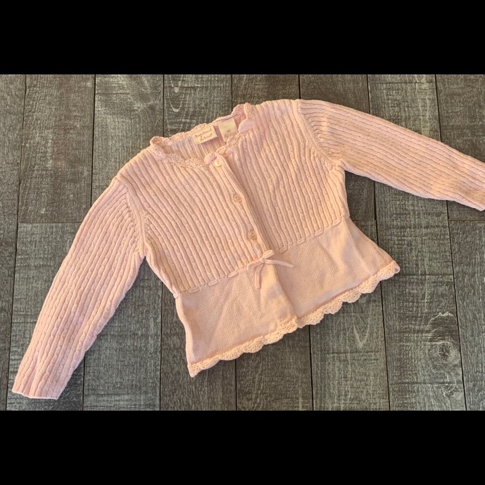Ring Around the Rosie Crocheted Trim Sweater